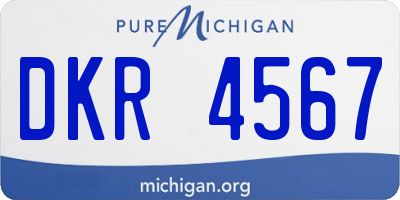 MI license plate DKR4567