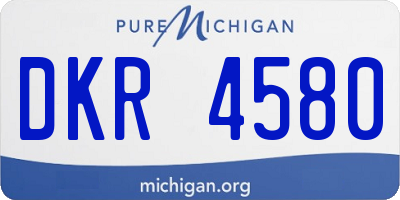 MI license plate DKR4580