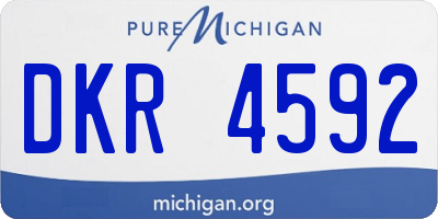 MI license plate DKR4592