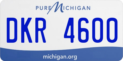 MI license plate DKR4600