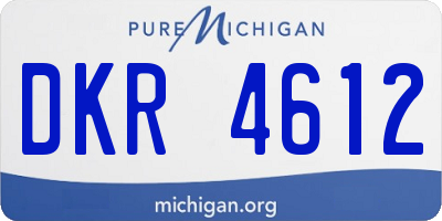 MI license plate DKR4612