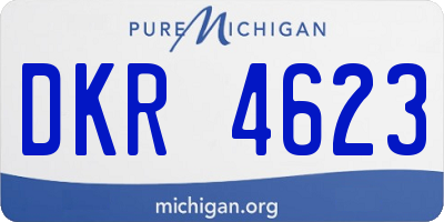 MI license plate DKR4623
