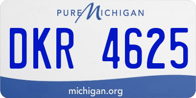 MI license plate DKR4625