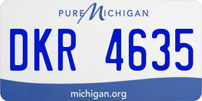 MI license plate DKR4635
