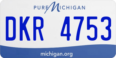 MI license plate DKR4753