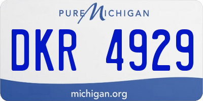 MI license plate DKR4929