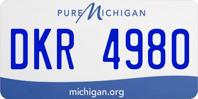 MI license plate DKR4980