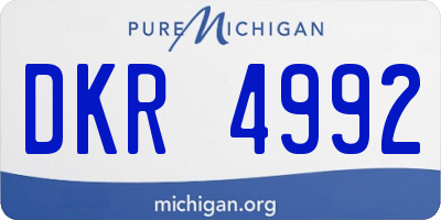 MI license plate DKR4992
