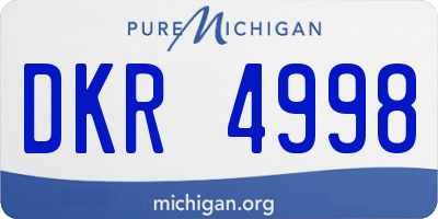 MI license plate DKR4998