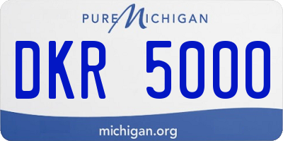 MI license plate DKR5000