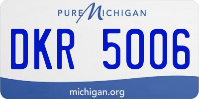 MI license plate DKR5006