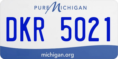 MI license plate DKR5021