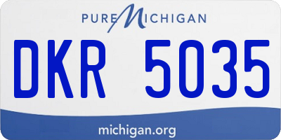 MI license plate DKR5035