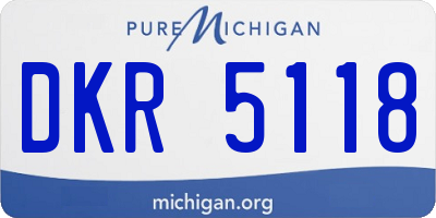 MI license plate DKR5118