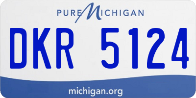 MI license plate DKR5124
