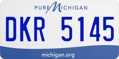 MI license plate DKR5145