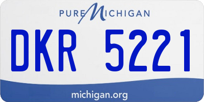 MI license plate DKR5221