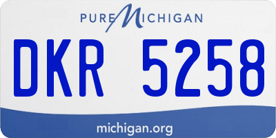MI license plate DKR5258