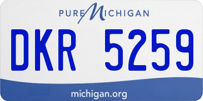 MI license plate DKR5259