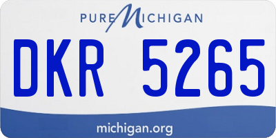 MI license plate DKR5265