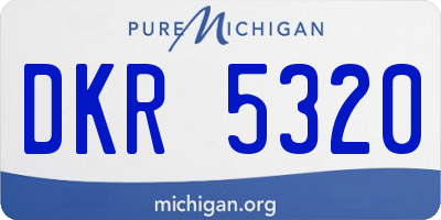MI license plate DKR5320