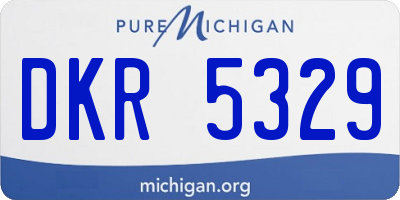 MI license plate DKR5329