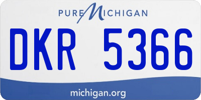 MI license plate DKR5366