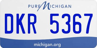 MI license plate DKR5367