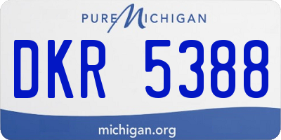 MI license plate DKR5388