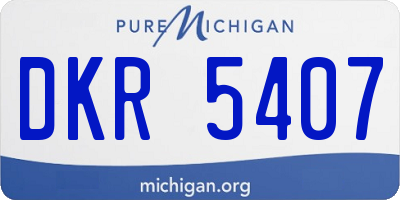 MI license plate DKR5407