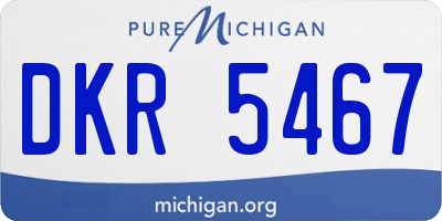 MI license plate DKR5467