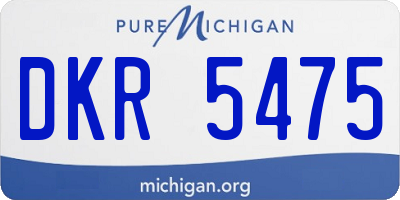 MI license plate DKR5475