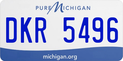 MI license plate DKR5496