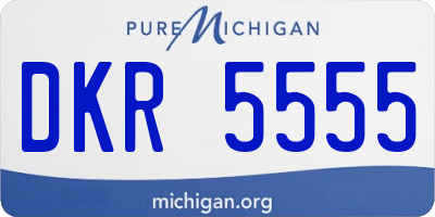 MI license plate DKR5555