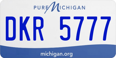 MI license plate DKR5777