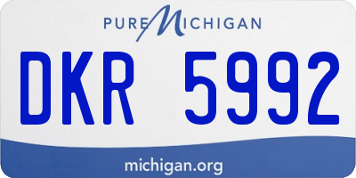 MI license plate DKR5992