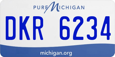 MI license plate DKR6234