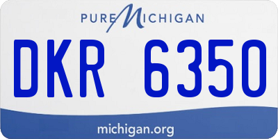 MI license plate DKR6350