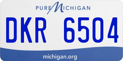 MI license plate DKR6504