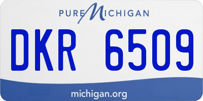 MI license plate DKR6509