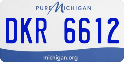 MI license plate DKR6612