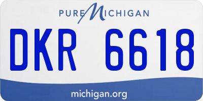 MI license plate DKR6618