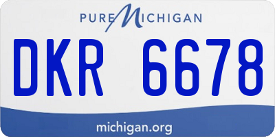 MI license plate DKR6678