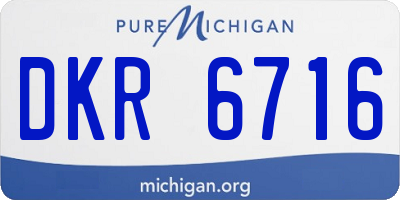 MI license plate DKR6716