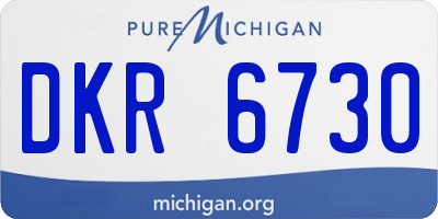 MI license plate DKR6730
