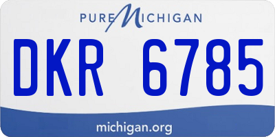 MI license plate DKR6785