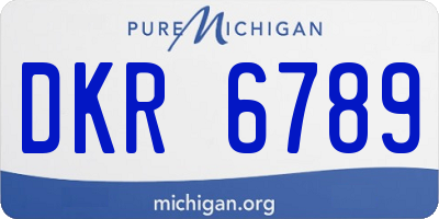 MI license plate DKR6789