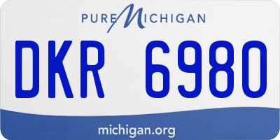 MI license plate DKR6980