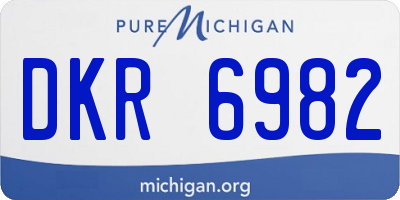 MI license plate DKR6982