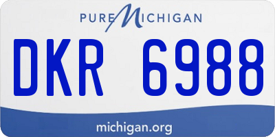 MI license plate DKR6988